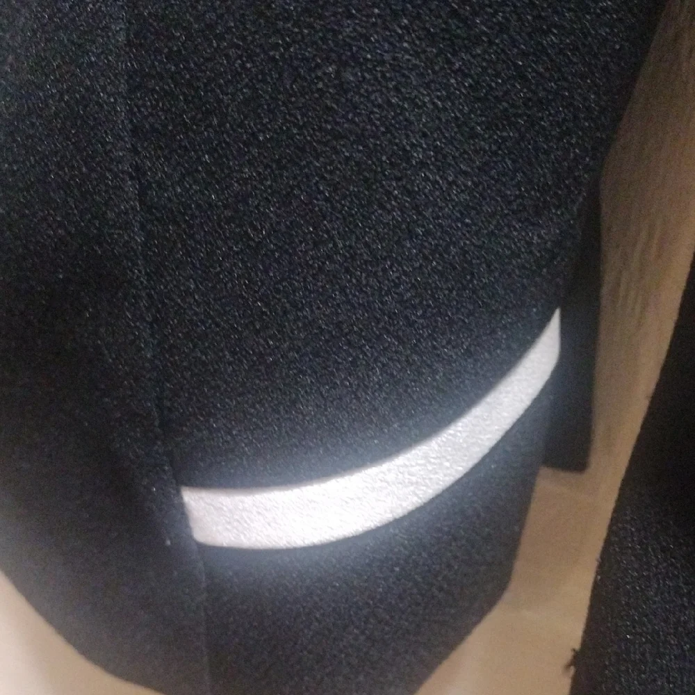 Charming Charlie Black Blazer with White Contrast Trim - Picture 4 of 6